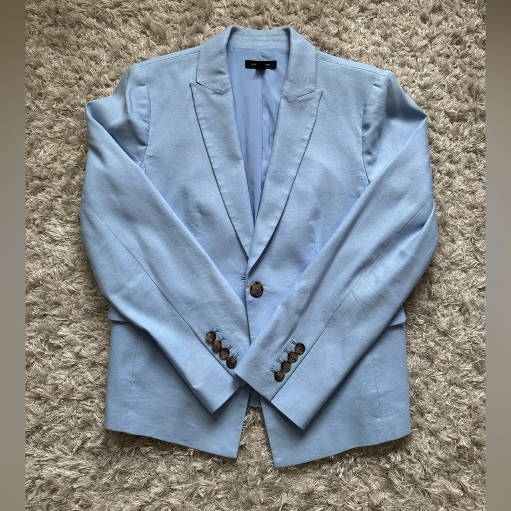 Ann Taylor Pale Blue Single-Button Women's Blazer